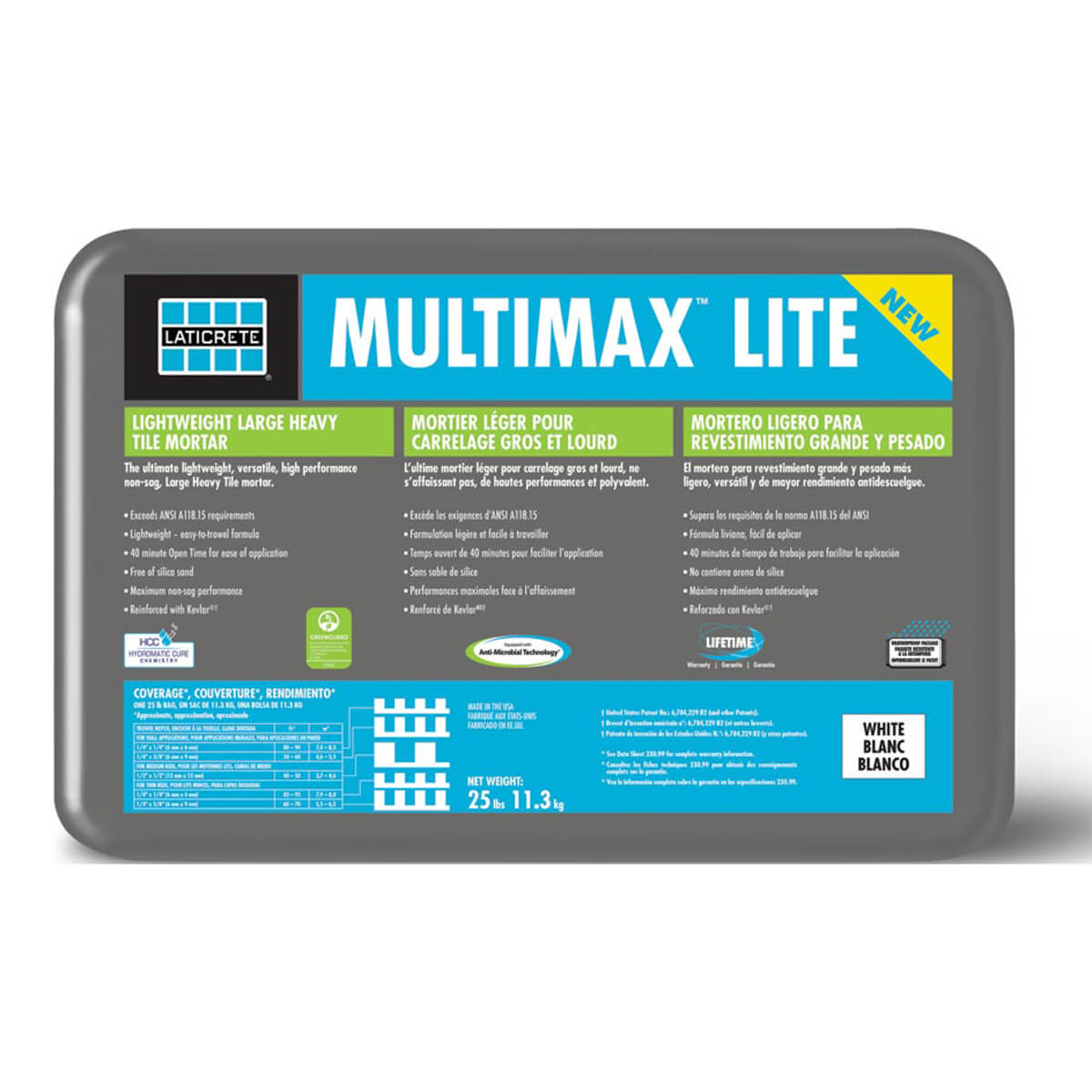 0289-0025-22P Laticrete MultiMax Lite White Mortar Full Pallet