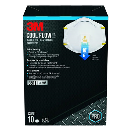 3M 8511 N95 Resipirator W Valve (10 Pack)