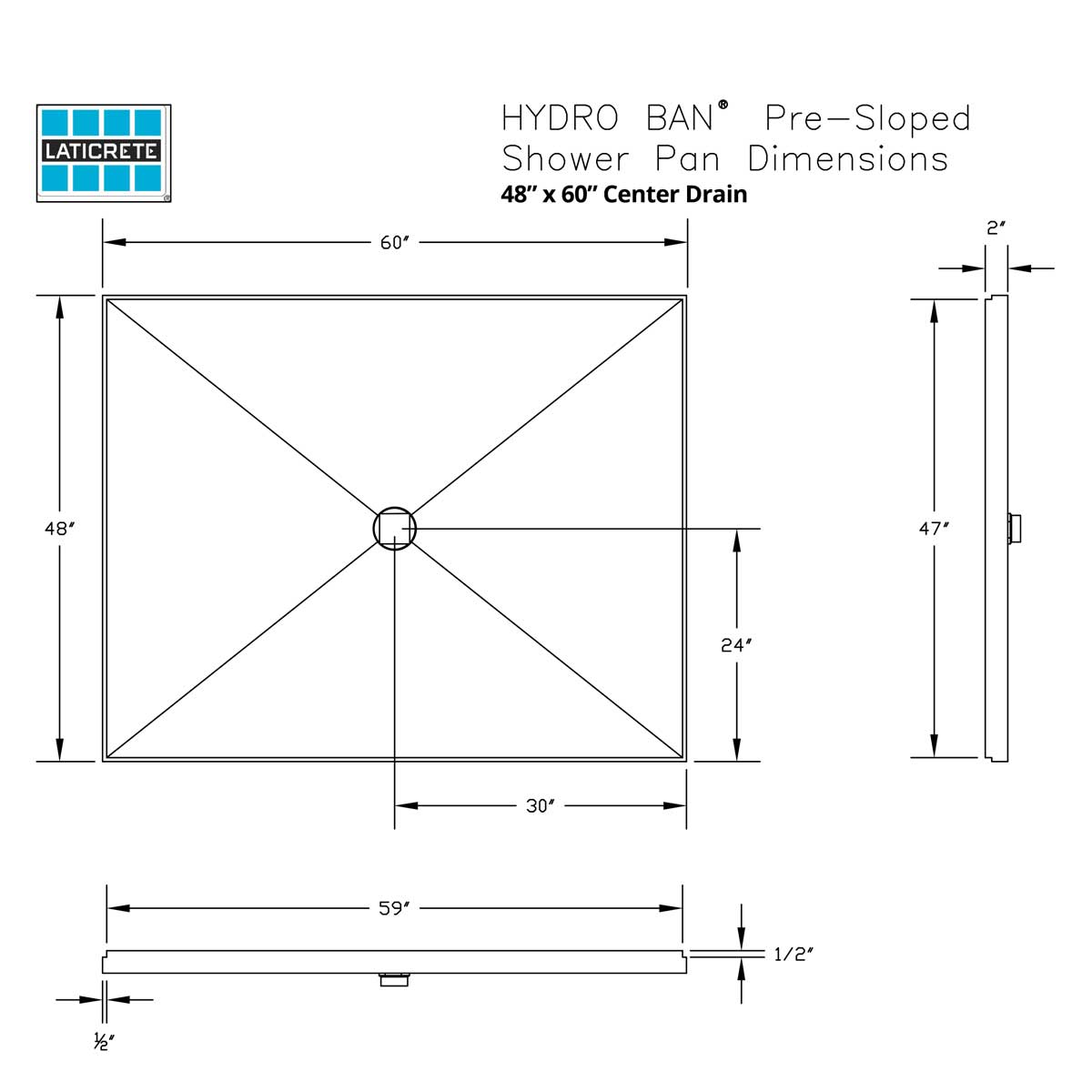 Laticrete Hydro Ban Pre-sloped Shower Pan