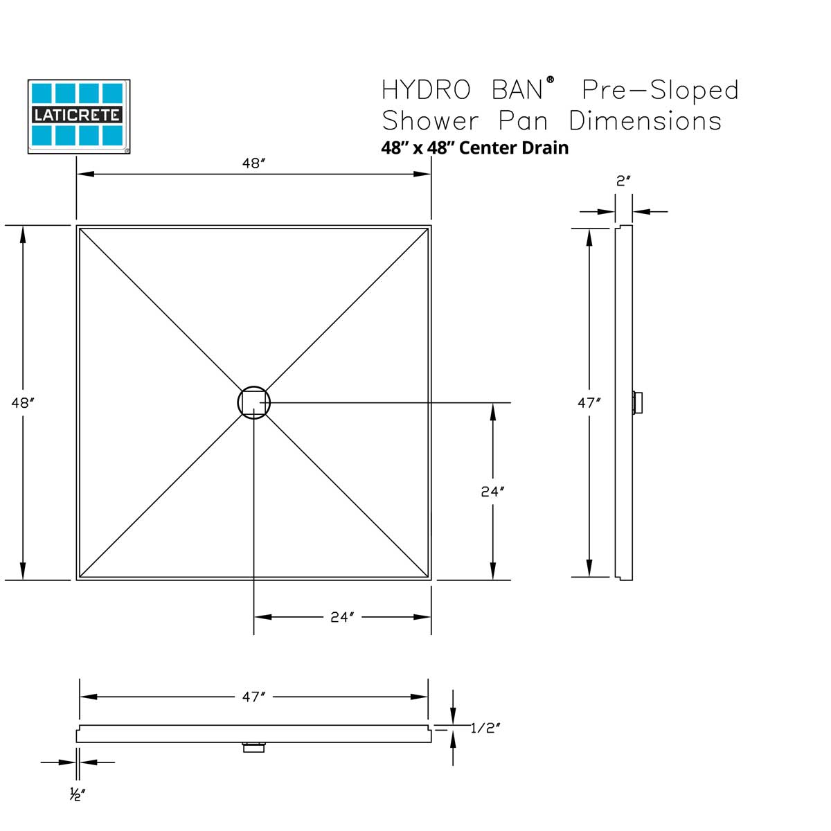 Laticrete Hydro Ban Pre-sloped Shower Pan