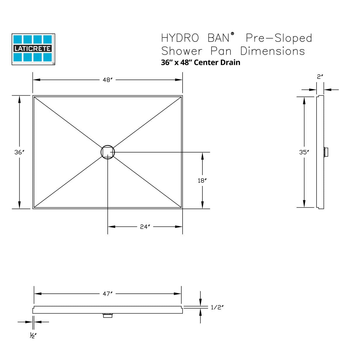 Laticrete Hydro Ban Pre-sloped Shower Pan