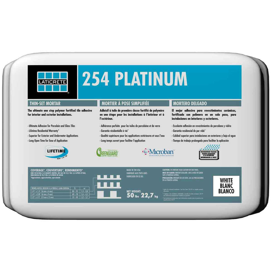 0254-0050-22P Laticrete 254 Platinum White Thin-set 56 Piece