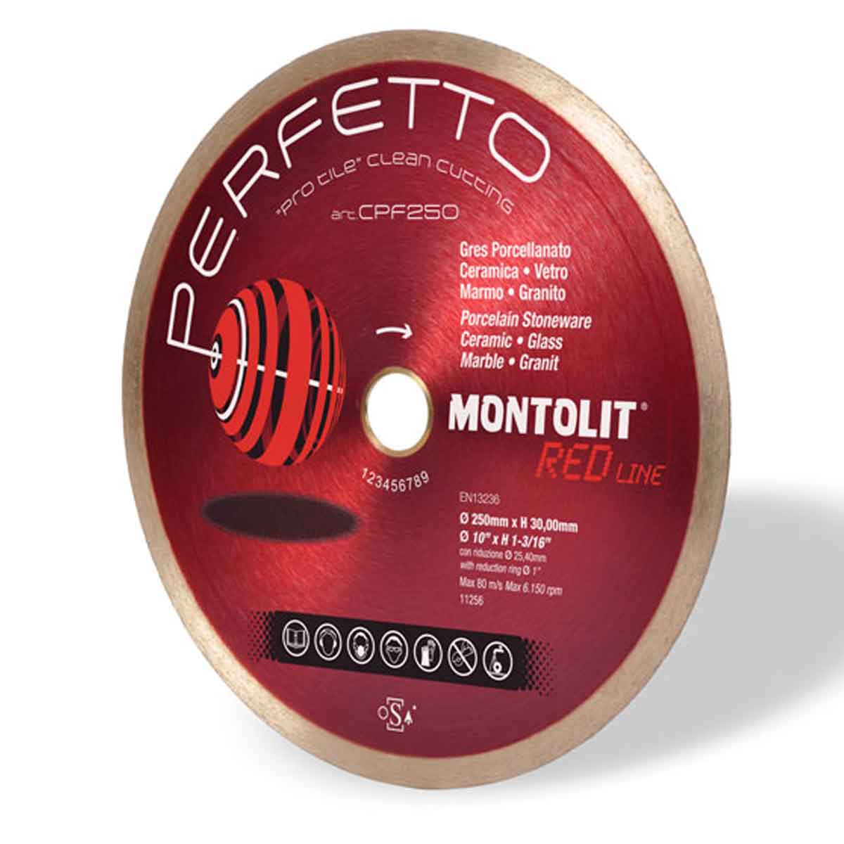 Montolit Perfetto 10" CPF250 Porcelain Tile Blade