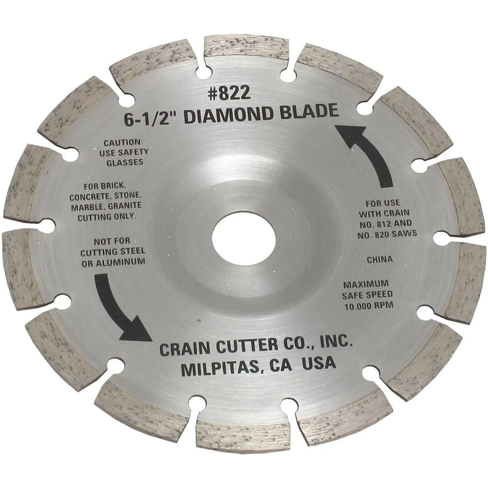 Crain 6-1/2" Segmented Diamond Blade