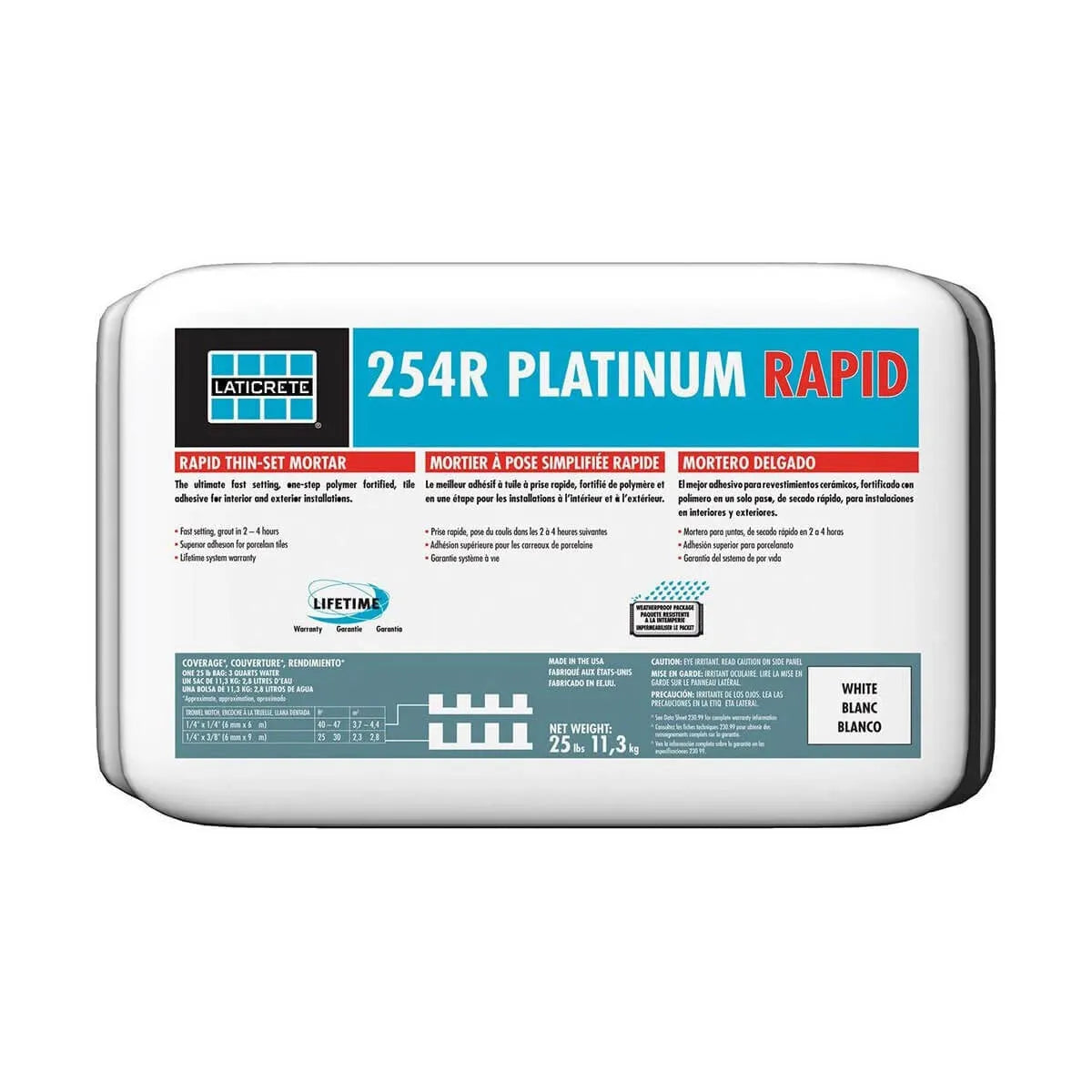 Laticrete 254R Platinum Rapid 25lb White Pallet