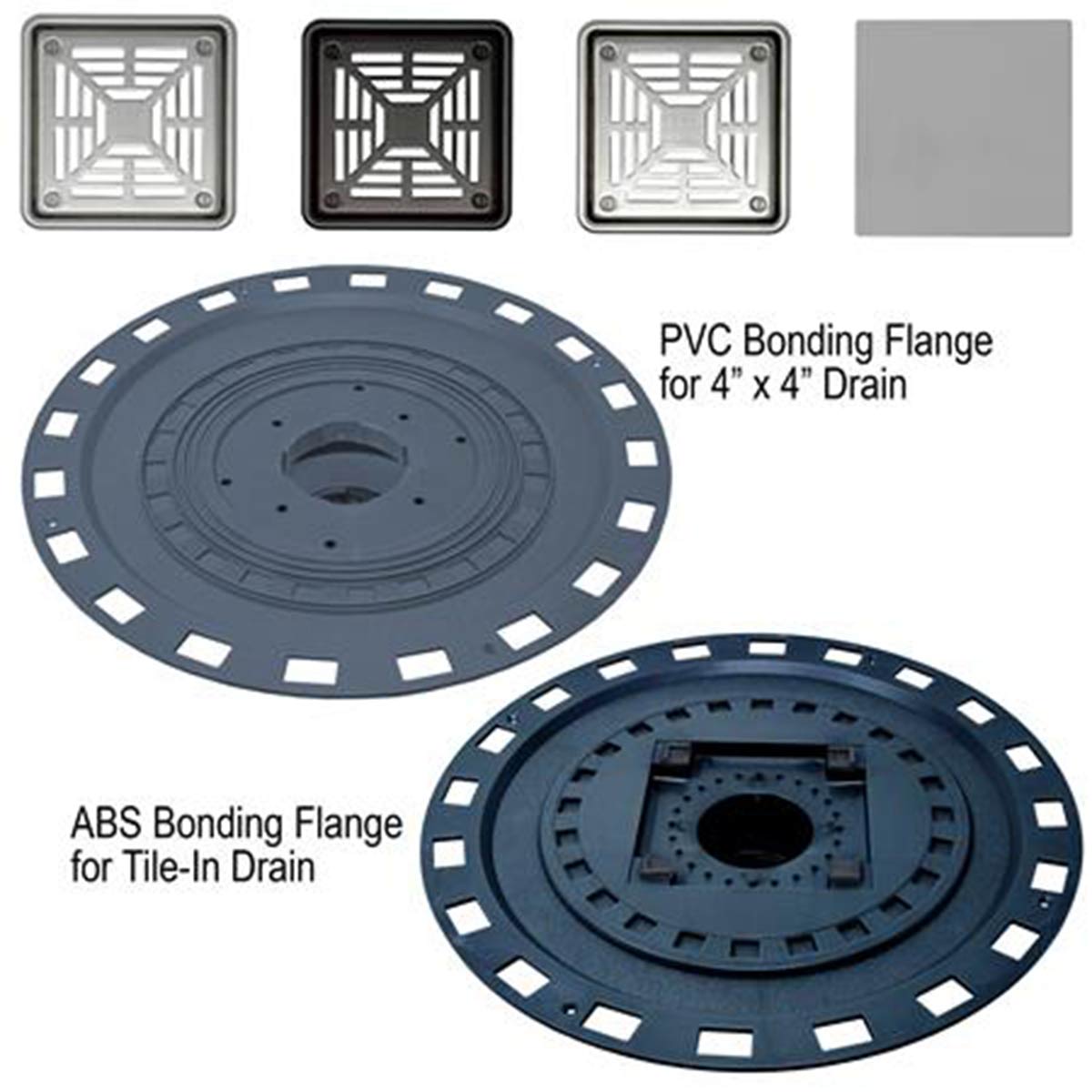 Laticrete Hydro Ban Bonding Flange Drains 4" x 4" Low Profile