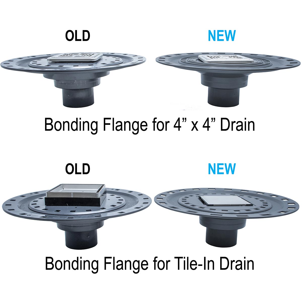 Laticrete Hydro Ban Bonding Flange Drains 4" x 4" Low Profile