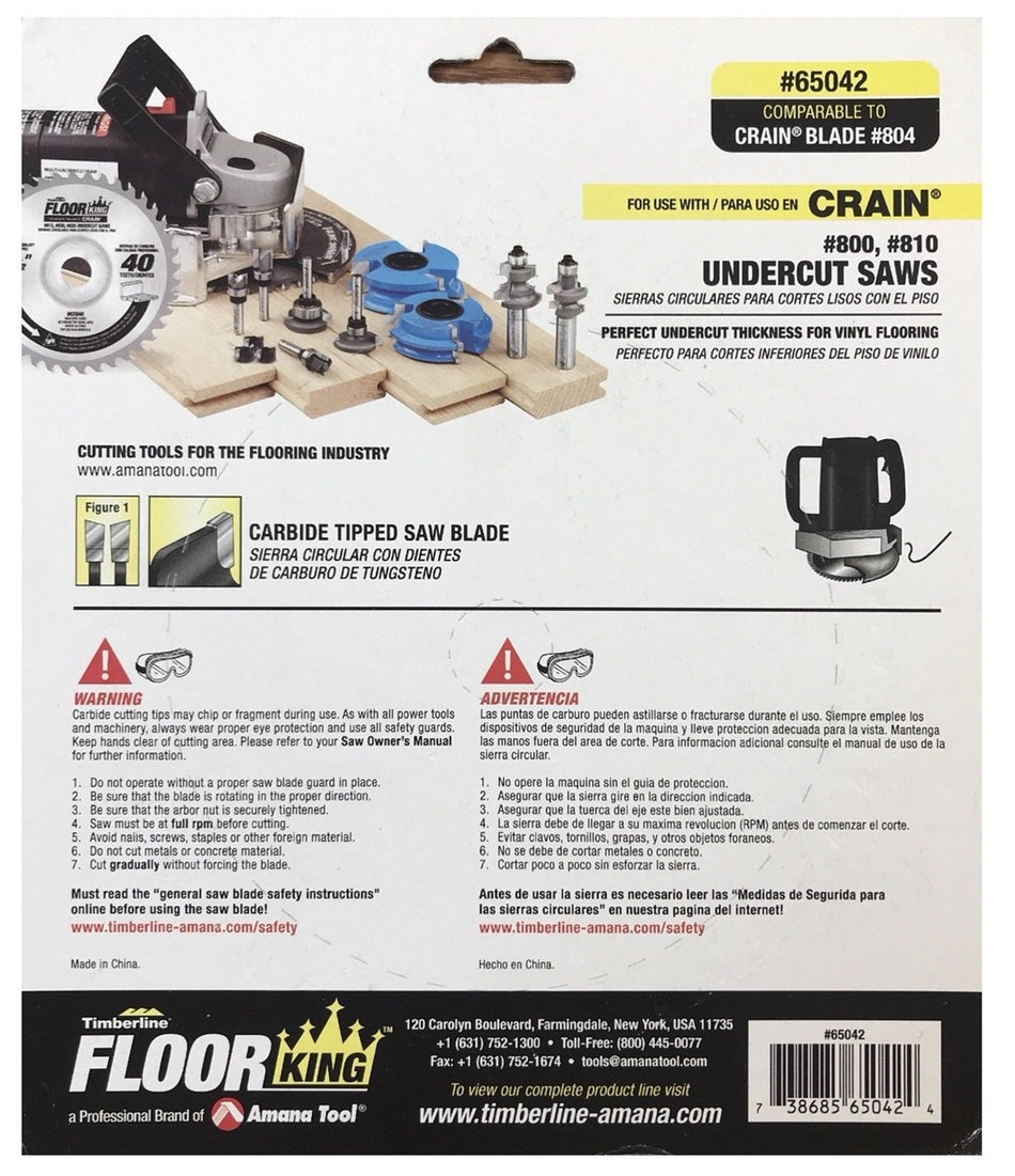 Floor King Jamb Saw Blade 65042 804 For Crain 800 And Crain 810