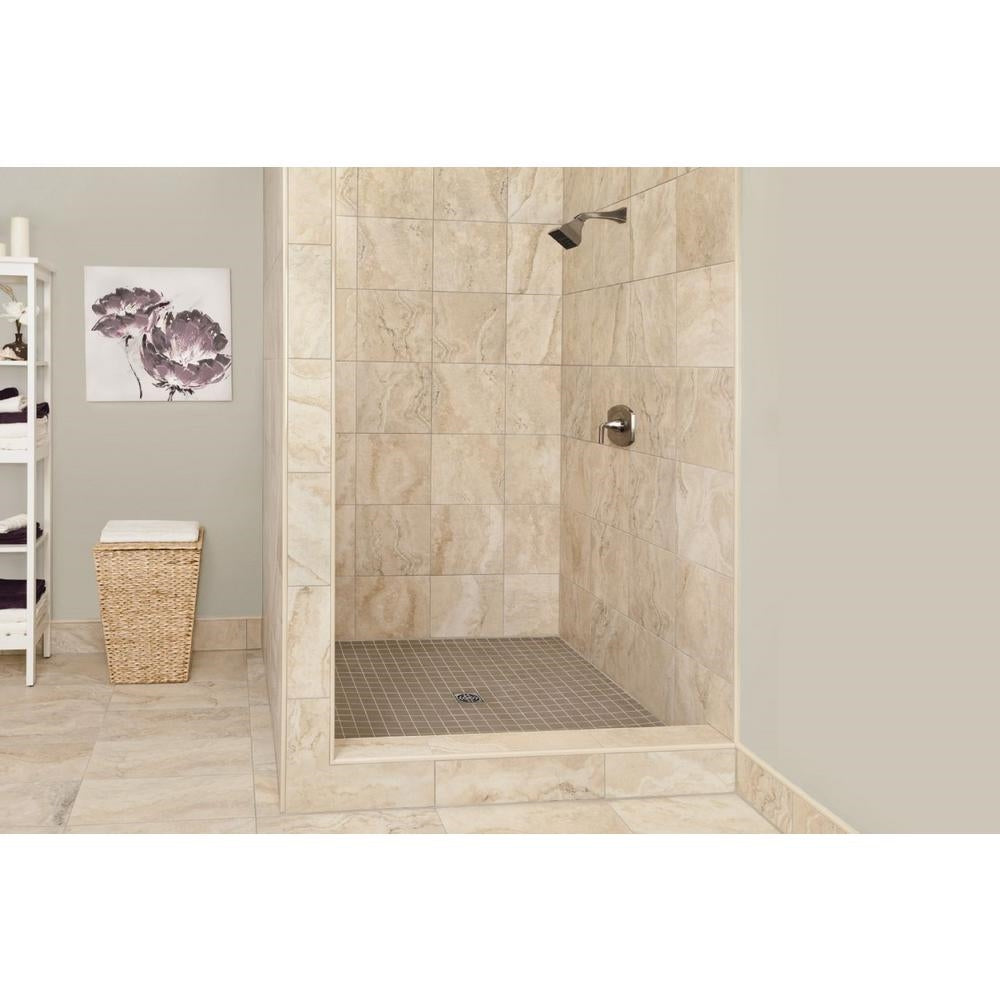 SCHLUTER KERDI-SHOWER-KIT 48" X 48" SHOWER KIT IN ABS WITH STAINLESS STEEL DRAIN GRATE